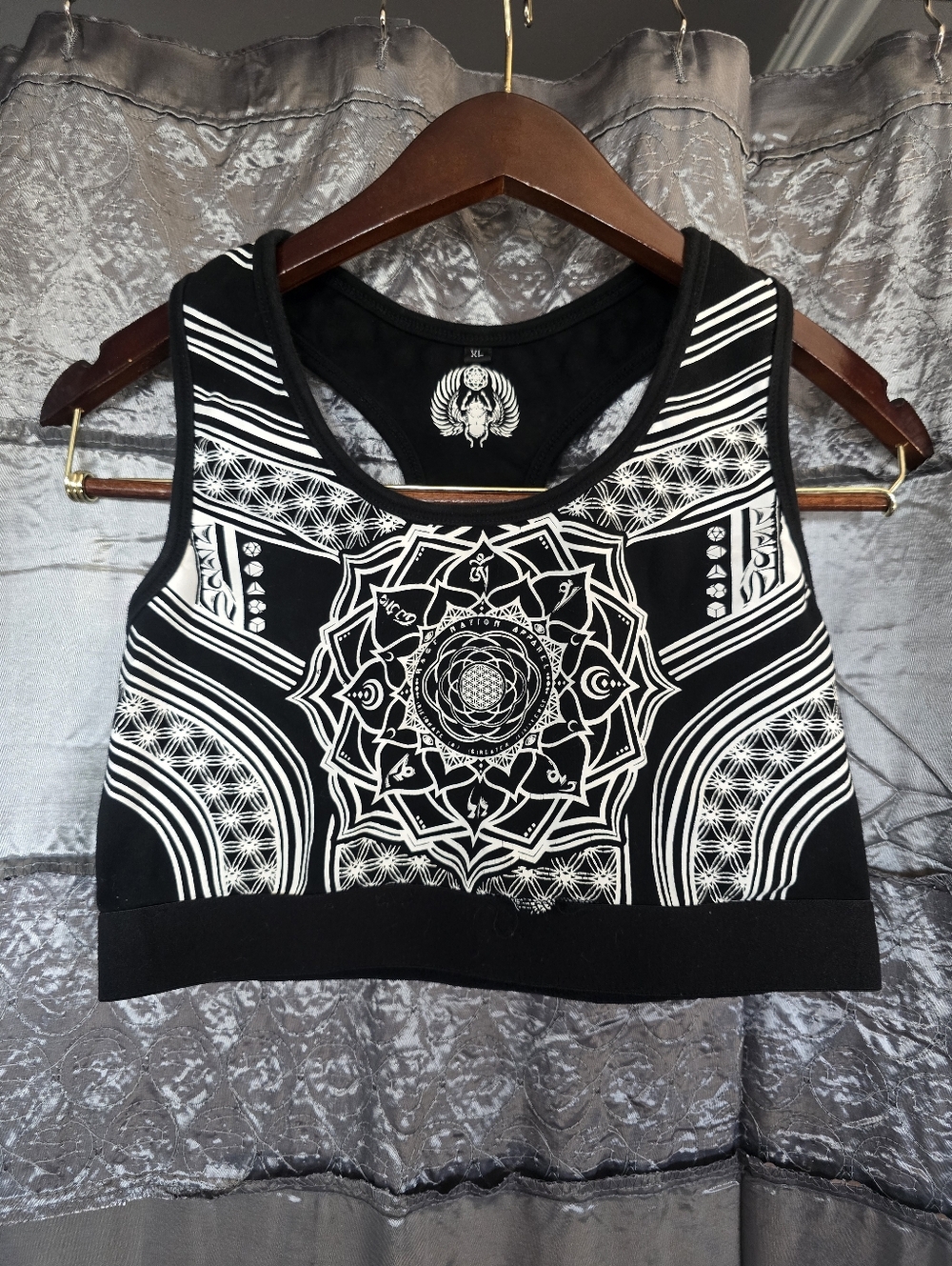 Rage Nation Sacred Geometry Crop Sports Bra Tank Top - Women's XL
